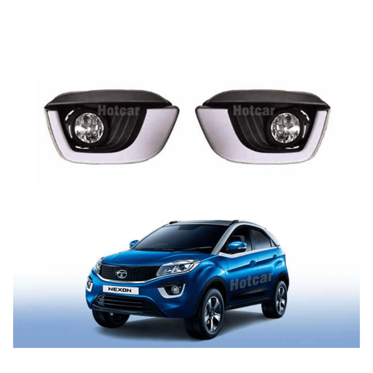 Tata Nexon Daytime Running Lights DRLs And Fog Lights Combo with